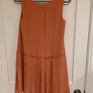 Peach pleated dress